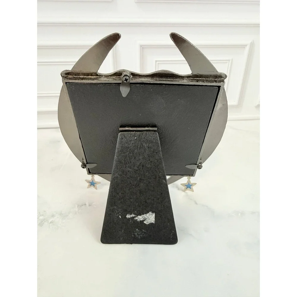 VTG 1990s Celestial Metal Photo Frame Crescent Moons Gems Stars 4